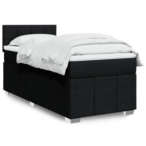 ARDEBO.de - Boxspringbett mit Matratze Schwarz 90x190 cm Stoff
