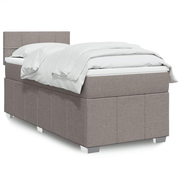 ARDEBO.de - Boxspringbett mit Matratze Taupe 90x190 cm Stoff