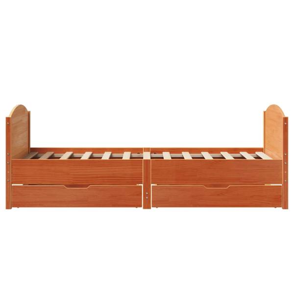 ARDEBO.de - Massivholzbett ohne Matratze Wachsbraun 100x200 Kiefernholz