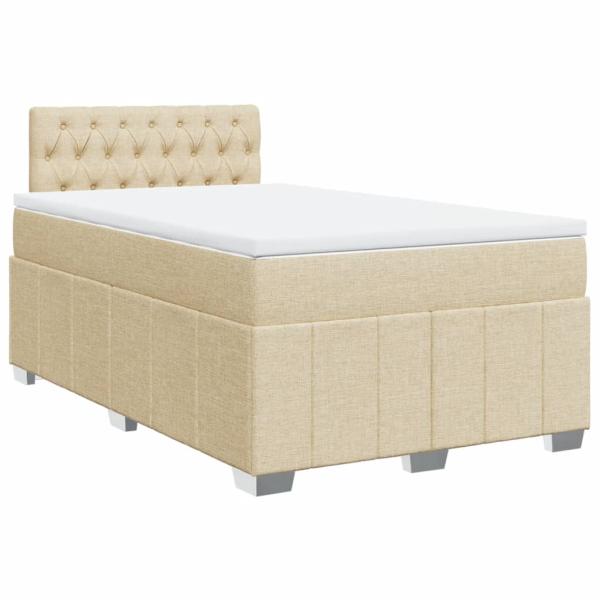 Boxspringbett mit Matratze Creme 120x190 cm Stoff
