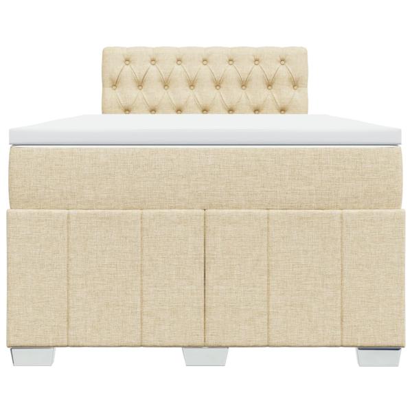 Boxspringbett mit Matratze Creme 120x190 cm Stoff
