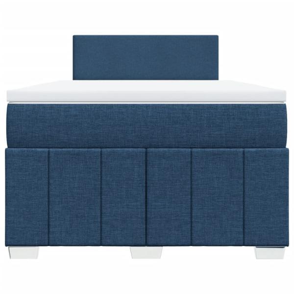 Boxspringbett mit Matratze Blau 120x190 cm Stoff