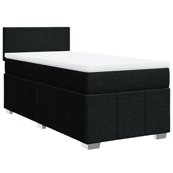 Boxspringbett mit Matratze Schwarz 100x200 cm Stoff