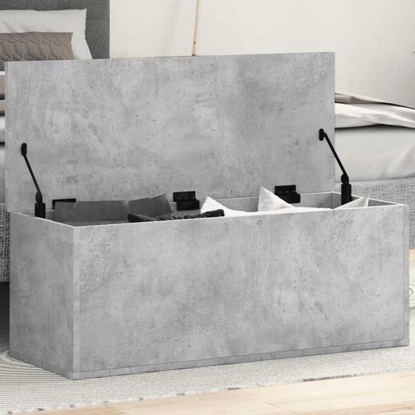 ARDEBO.de - Truhe Betongrau 90x35x35 cm Holzwerkstoff