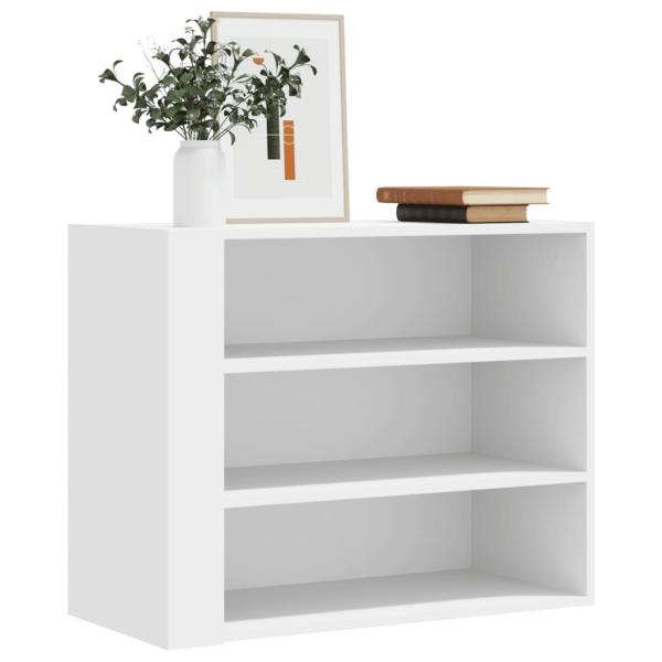 ARDEBO.de - Wandregal Weiß 75x35x60 cm Holzwerkstoff