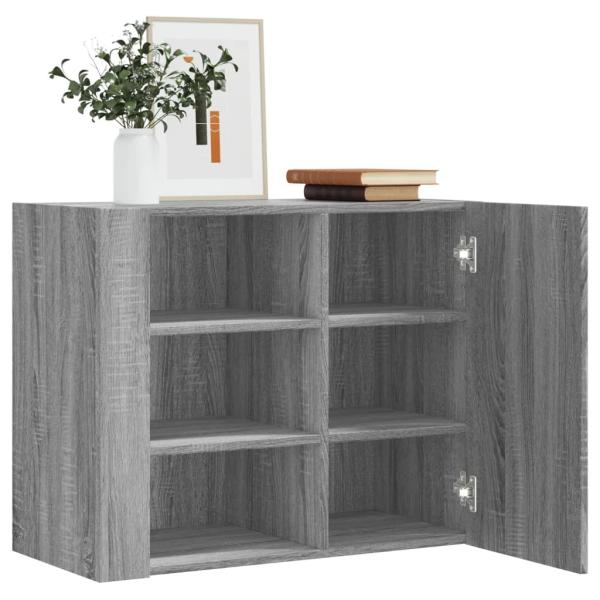 ARDEBO.de - Wandregal Grau Sonoma 75x35x60 cm Holzwerkstoff