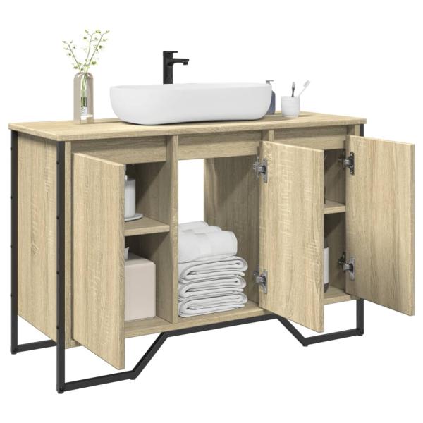 ARDEBO.de - Waschbeckenunterschrank Sonoma-Eiche 91x35x60 cm Holzwerkstoff