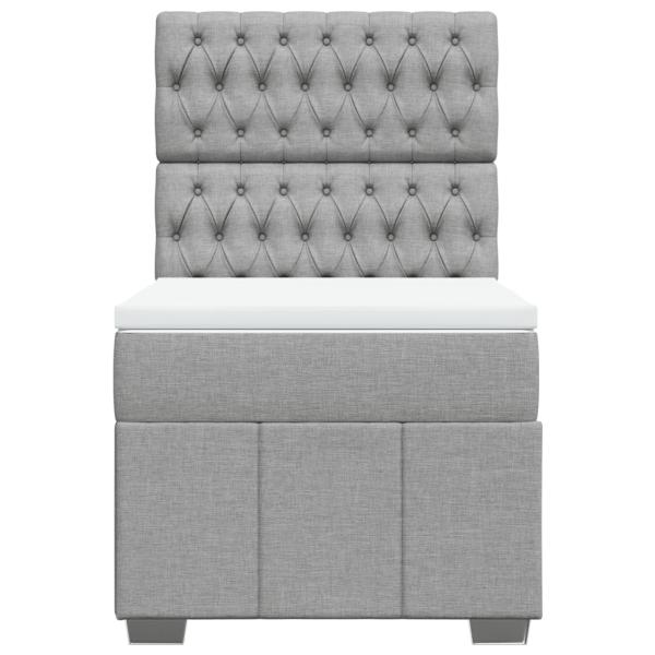 Boxspringbett mit Matratze Hellgrau 80x200 cm Stoff