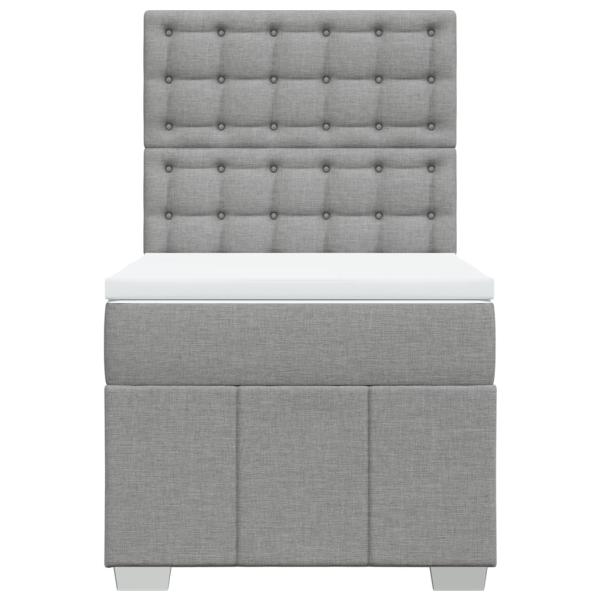 Boxspringbett mit Matratze Hellgrau 80x200 cm Stoff