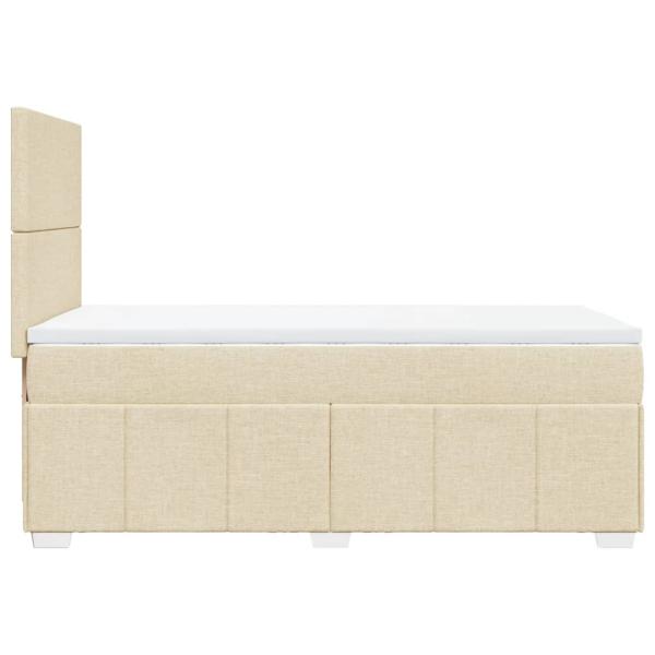 Boxspringbett mit Matratze Creme 90x190 cm Stoff
