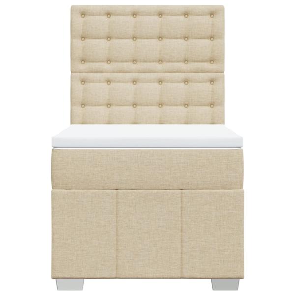 Boxspringbett mit Matratze Creme 90x190 cm Stoff