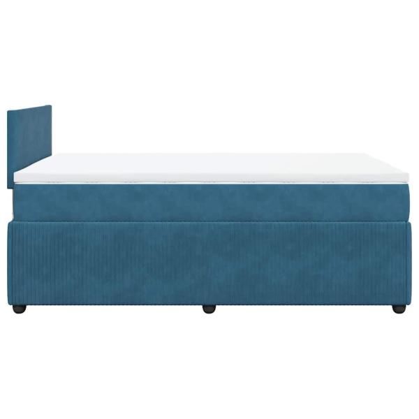 Boxspringbett mit Matratze Blau 120x190 cm Samt