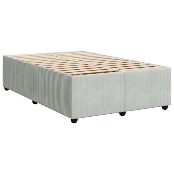 ARDEBO.de - Boxspringbett mit Matratze Hellgrau 120x200 cm Samt