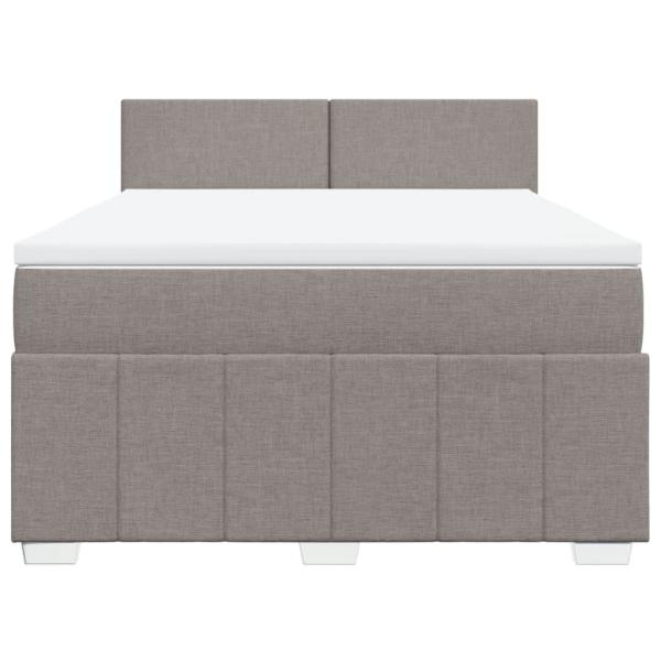 Boxspringbett mit Matratze Taupe 160x200 cm Stoff