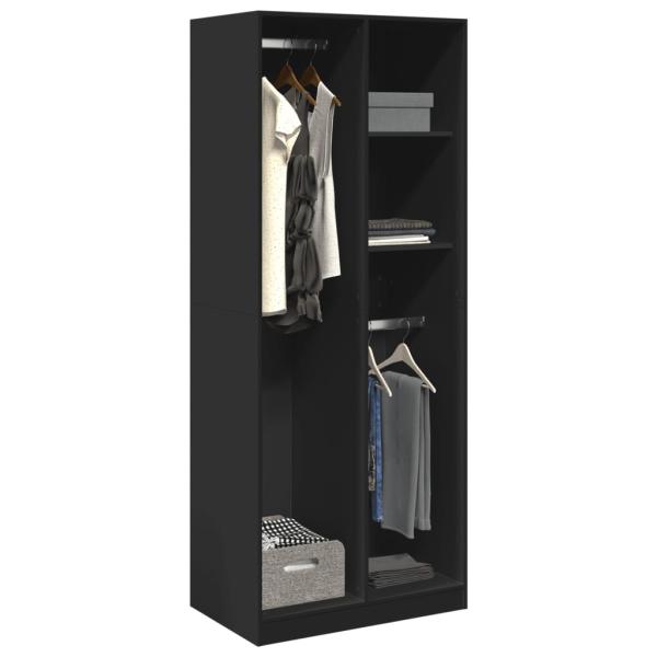 ARDEBO.de - Kleiderschrank Schwarz 80x50x200 cm Holzwerkstoff