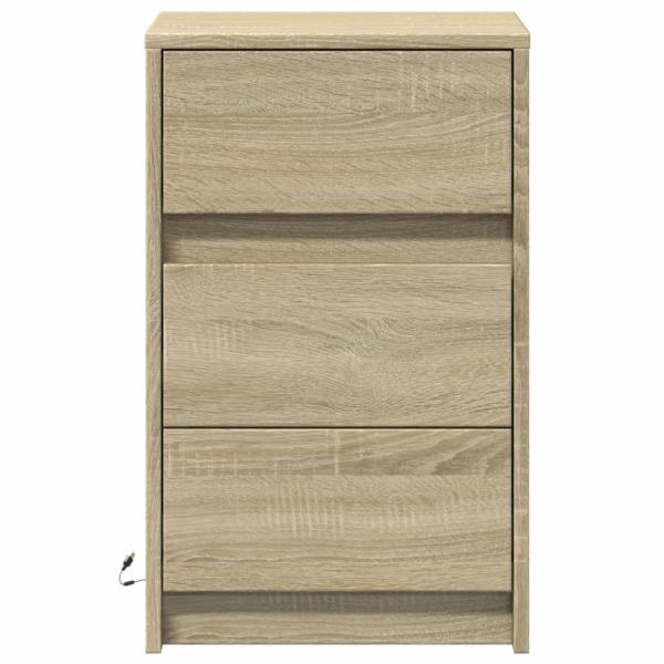 Nachttisch mit LED-Leuchten Sonoma Eiche Holzwerkstoff