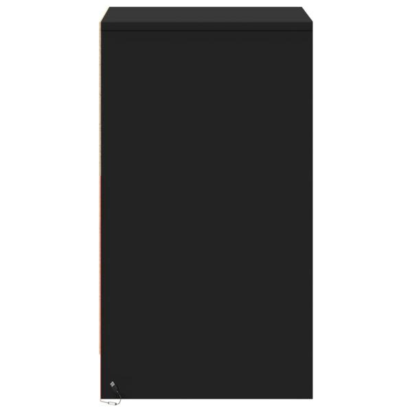 Nachttisch mit LED-Leuchten Schwarz Holzwerkstoff