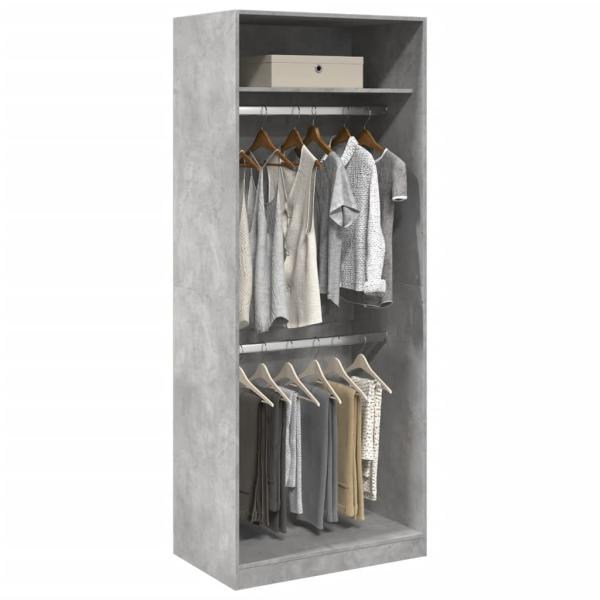ARDEBO.de - Kleiderschrank Betongrau 80x50x200 cm Holzwerkstoff