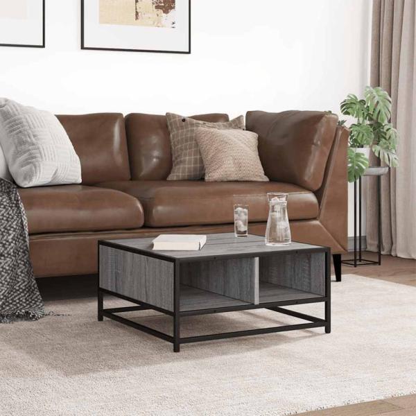 Couchtisch Grau Sonoma 60,5x60,5x30 cm Holzwerkstoff und Metall
