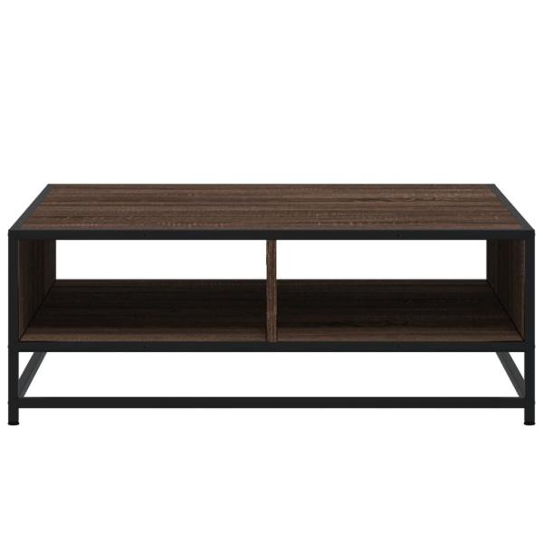 Couchtisch Braun Eichen-Optik 80x80x30 cm Holzwerkstoff Metall