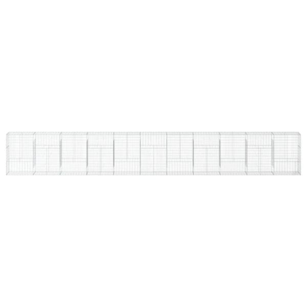 Gabione mit Deckel 1100x50x150 cm Verzinktes Eisen