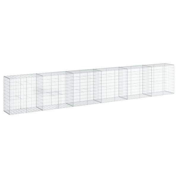 Gabione mit Deckel 600x50x100 cm Verzinktes Eisen