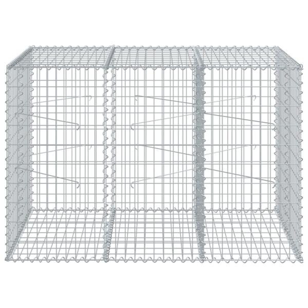 Gabione mit Deckel 150x100x100 cm Verzinktes Eisen