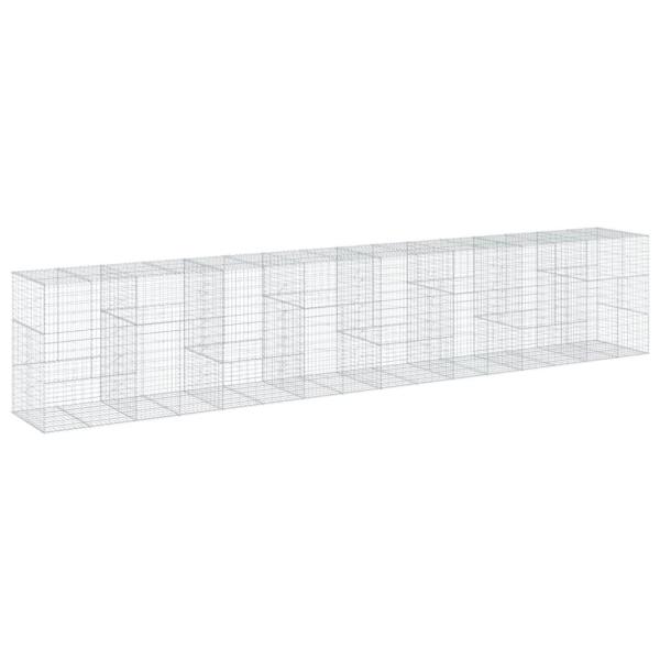 Gabione mit Deckel 800x100x150 cm Verzinktes Eisen