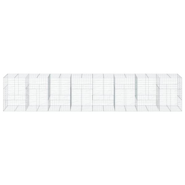 Gabione mit Deckel 800x100x150 cm Verzinktes Eisen