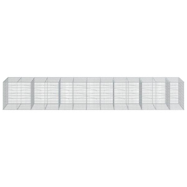 Gabione mit Deckel 650x100x100 cm Verzinktes Eisen