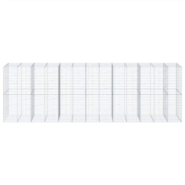 Gabione mit Deckel 650x100x200 cm Verzinktes Eisen