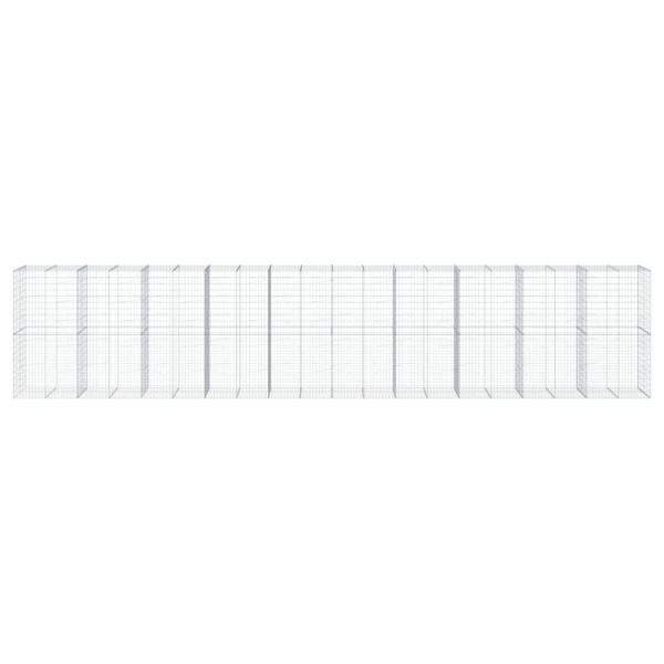 Gabione mit Deckel 1000x100x200 cm Verzinktes Eisen