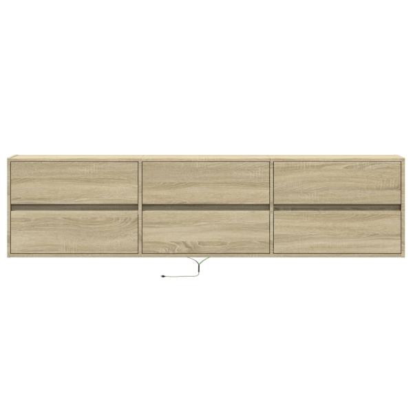 TV-Wandschrank mit LED Sonoma-Eiche 180x31x45 cm