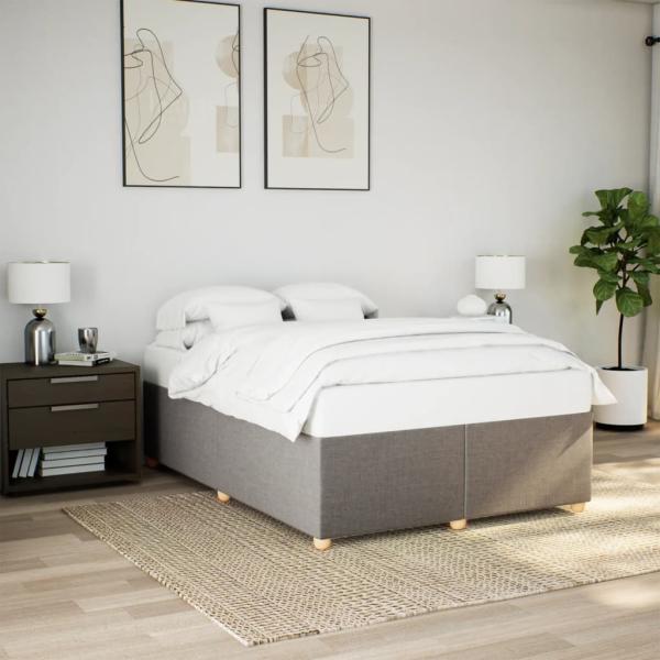 ARDEBO.de - Bettgestell ohne Matratze Taupe 140x200 cm Stoff