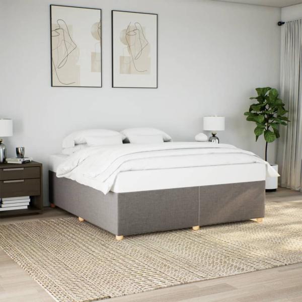 ARDEBO.de - Bettgestell ohne Matratze Taupe 200x200 cm Stoff