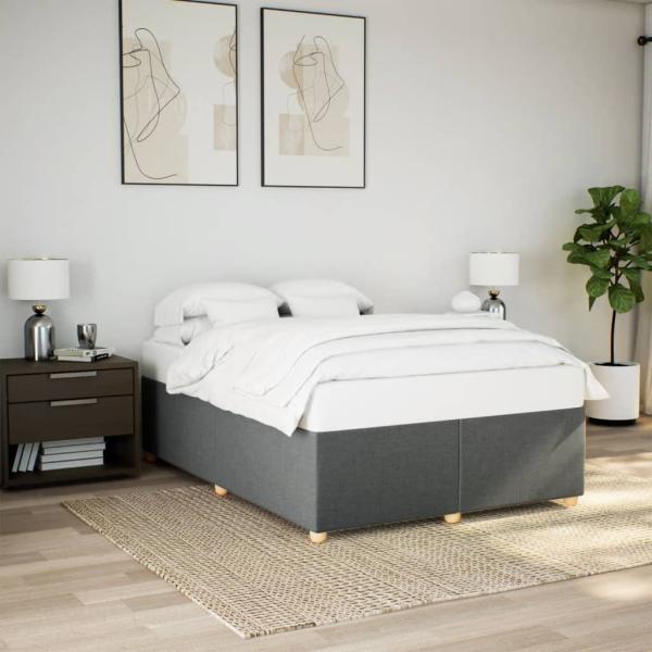ARDEBO.de - Bettgestell ohne Matratze Dunkelgrau 140x200 cm Stoff
