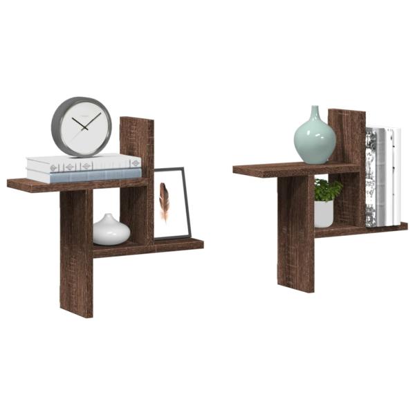 ARDEBO.de - Wandregale 2 Stk. Eichen-Optik 38x12x38 cm Holzwerkstoff