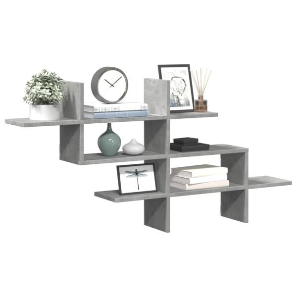 ARDEBO.de - Wandregal Betongrau 124,5x18x60,5 cm Holzwerkstoff