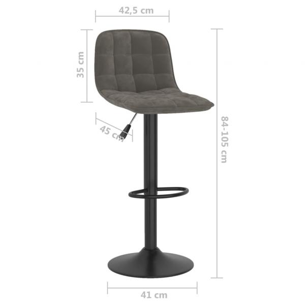 Barhocker Dunkelgrau Samt