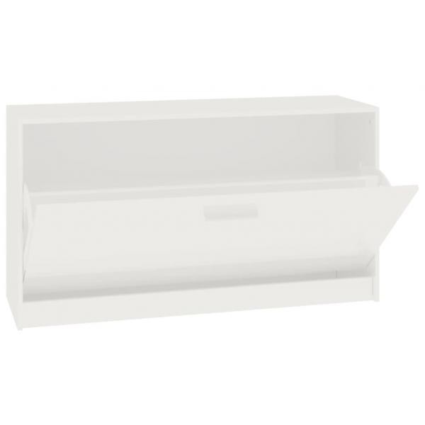 Schuhbank Hochglanz-Weiß 80x24x45 cm Holzwerkstoff