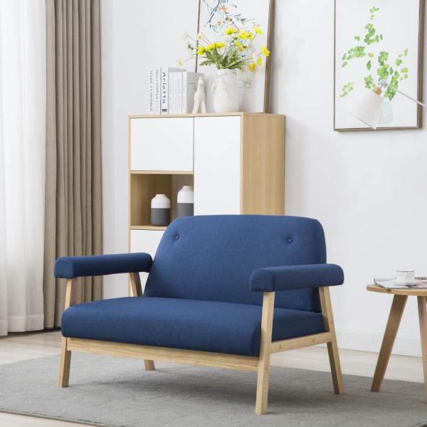 ARDEBO.de - 2-Sitzer-Sofa Stoff Blau