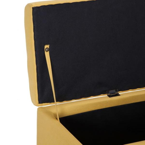Bank mit Staufach 116 cm Gelb Polyester