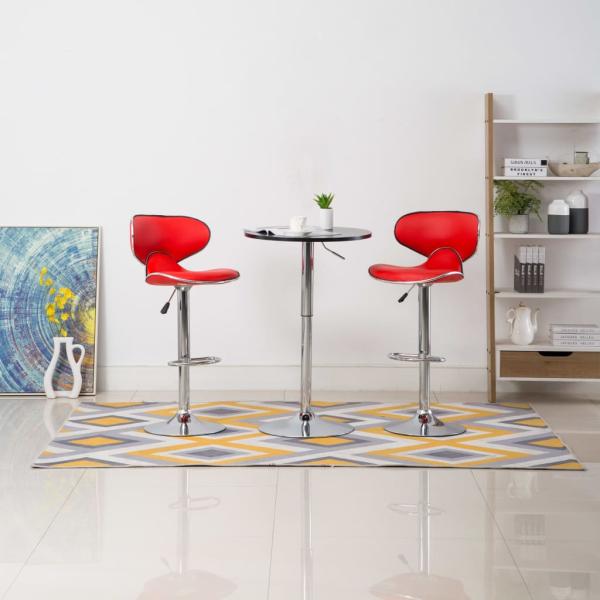 ARDEBO.de - Barhocker 2 Stk. Rot Kunstleder