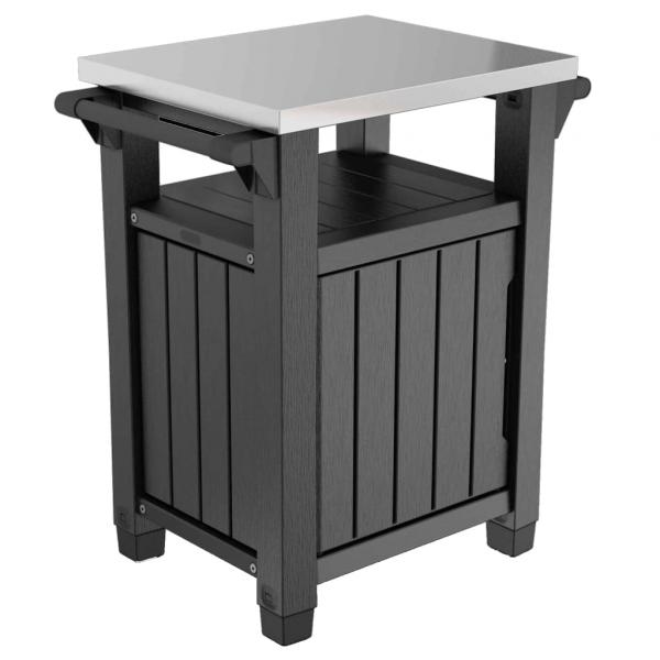 ARDEBO.de - Keter Multifunktionaler Gartentisch für BBQ Unity Klassisch Holzoptik