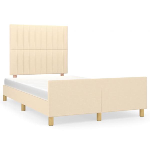 Bettgestell ohne Matratze Creme 120x200 cm Stoff