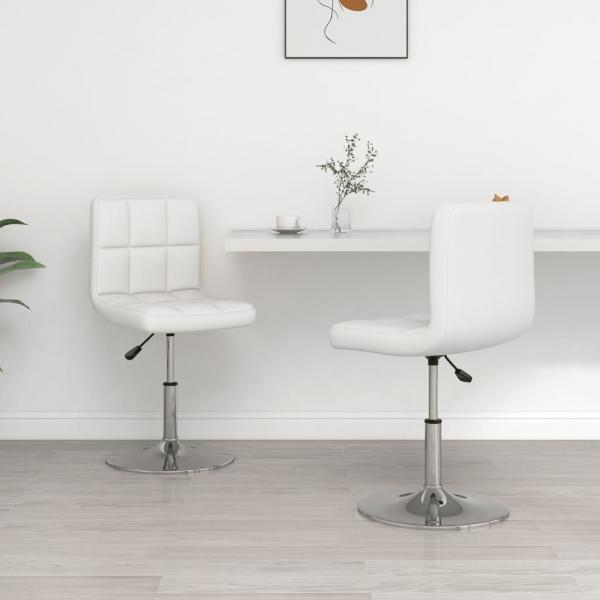 ARDEBO.de - Esszimmerstühle 2 Stk. Weiß Kunstleder