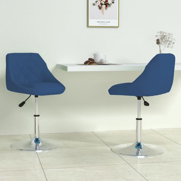 ARDEBO.de - Esszimmerstühle 2 Stk. Drehbar Blau Samt