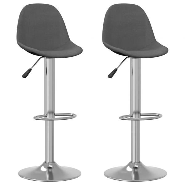ARDEBO.de - Barhocker 2 Stk. Dunkelgrau Stoff
