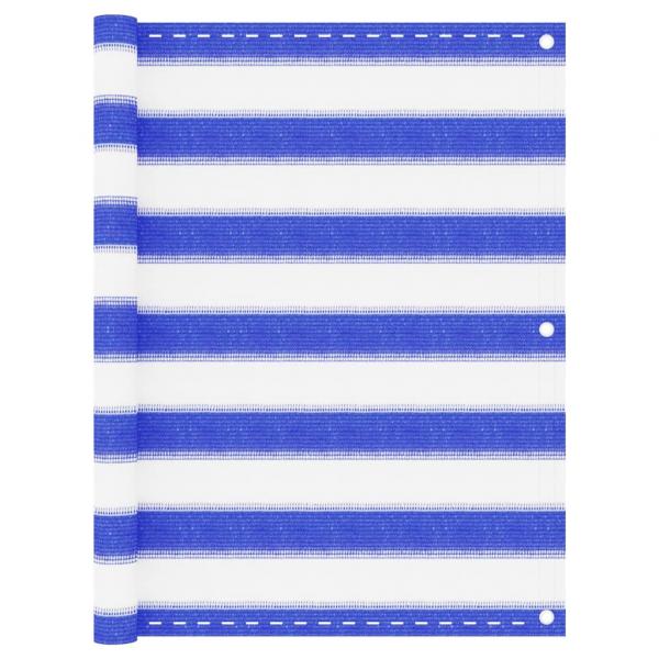 ARDEBO.de - Balkon-Sichtschutz Blau und Weiß 75x400 cm HDPE