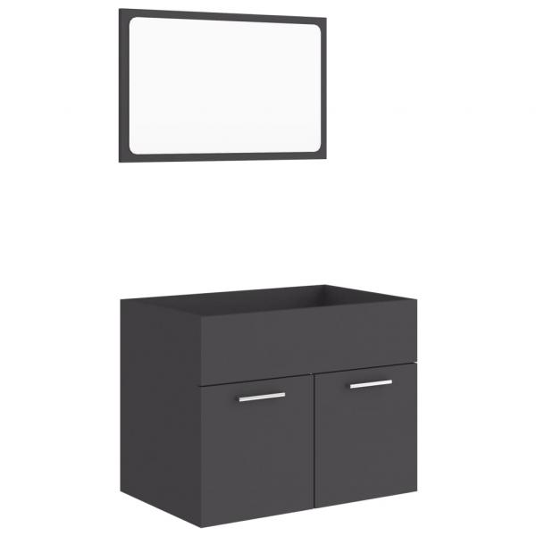 2-tlg. Badmöbel-Set Schwarz Holzwerkstoff